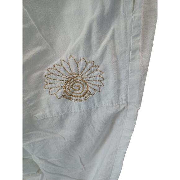 Yoga Harrem Pants White Elastic Waist 100% Cotton Made in India M - Picture 2 of 8